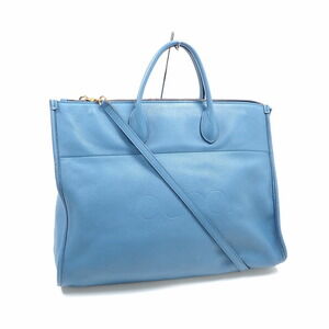 GUCCI Blue Leather Tote Bag